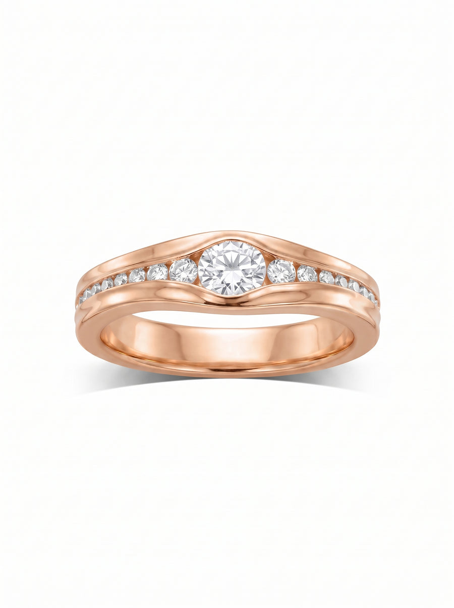 Trap Diamond Engagement Ring (4mm)