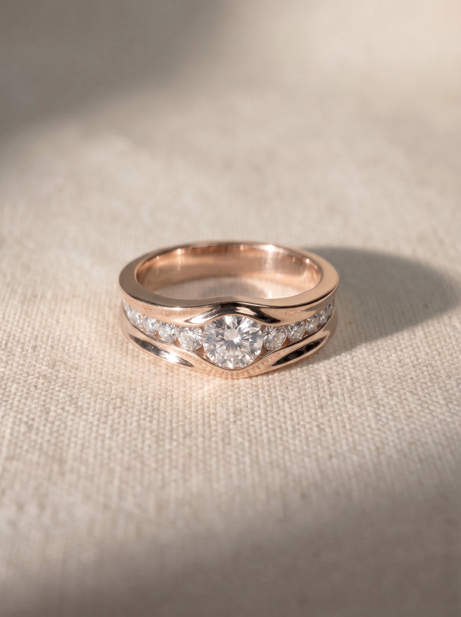 Trap Diamond Engagement Ring (4mm)