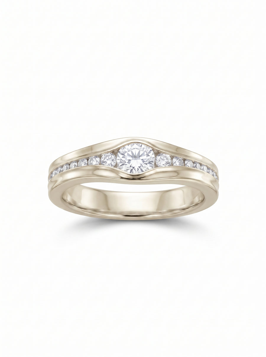 Trap Diamond Engagement Ring (4mm)