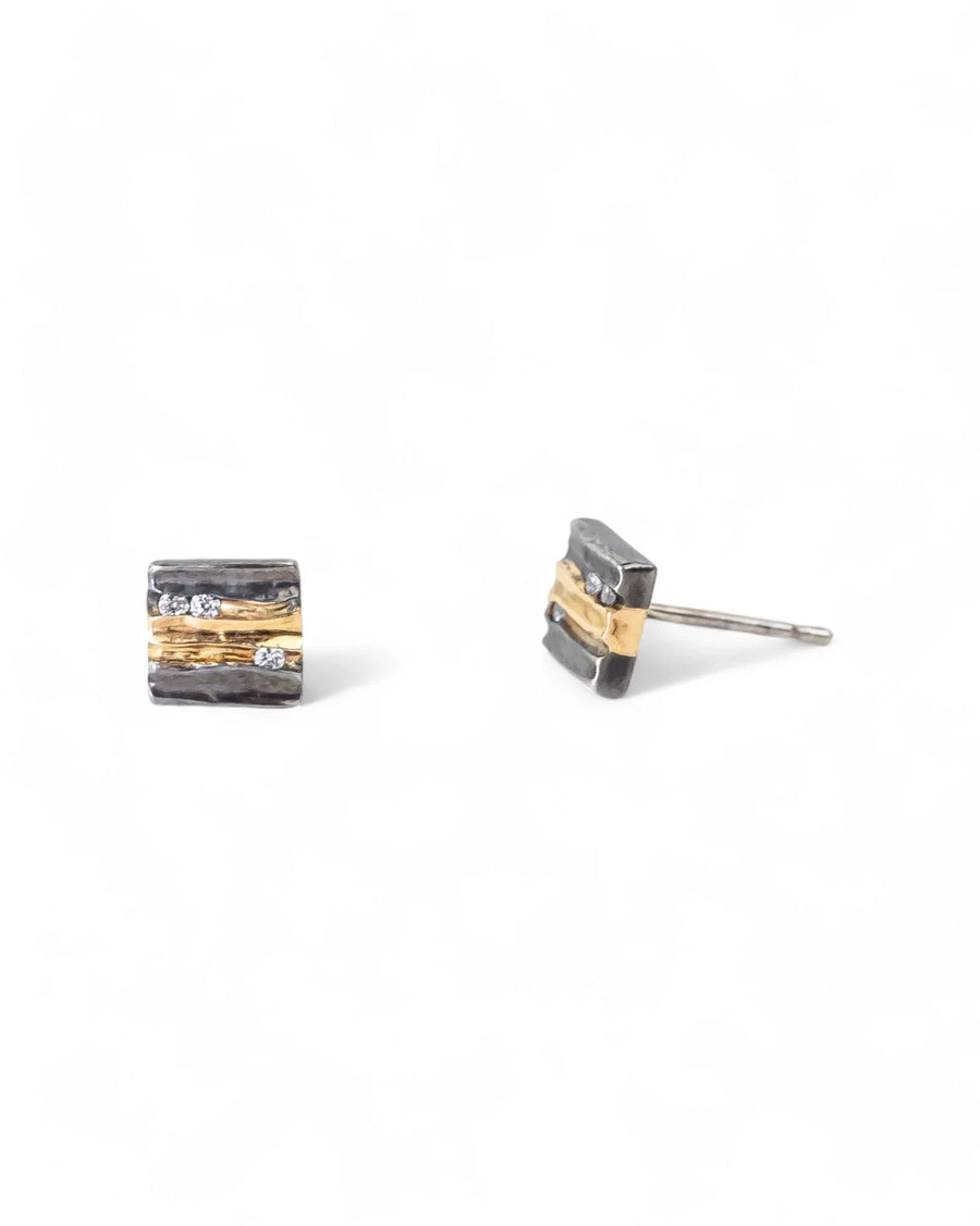Trap Diamond Stud Earrings Earrings Pruden and Smith