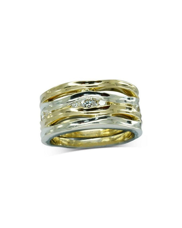 Trap Double Two Colour Gold Eternity Ring Ring Pruden and Smith