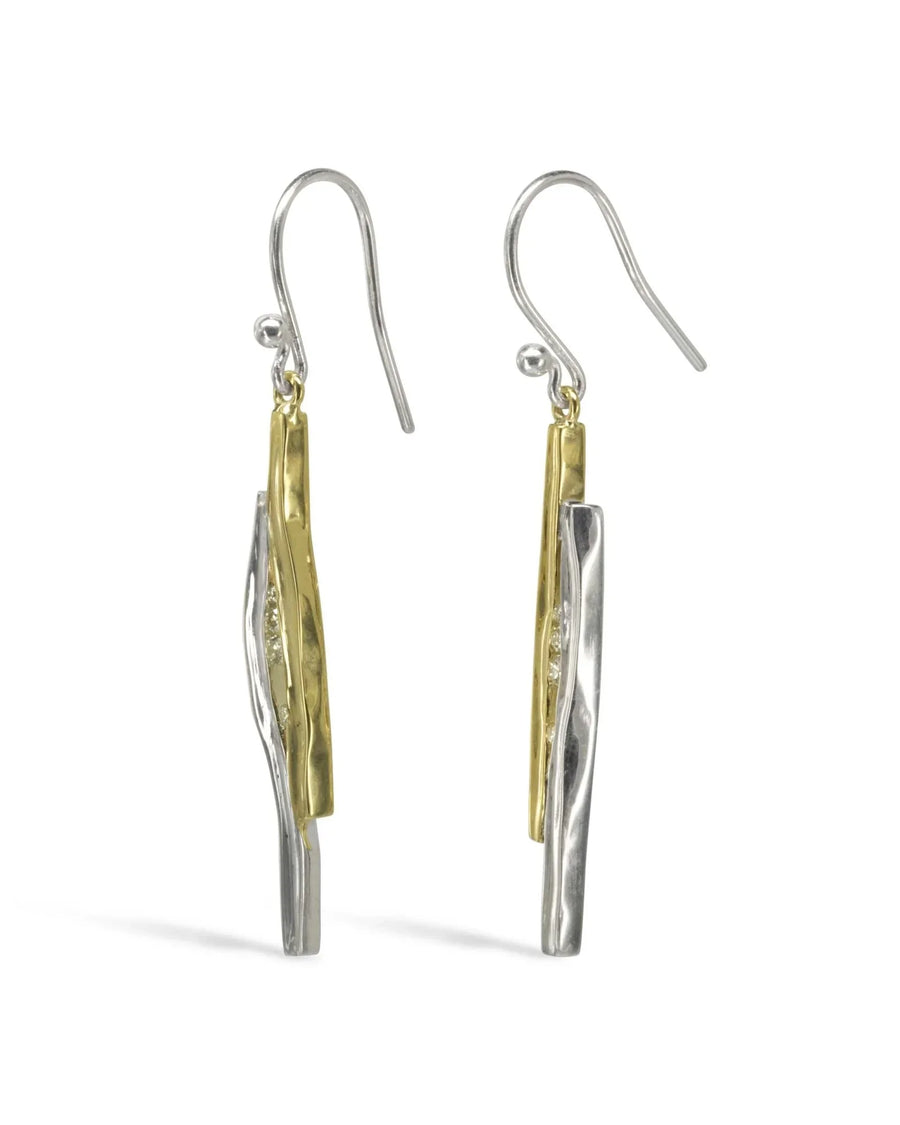 Trap Gold and Silver Diamond Drop Earrings Earrings Pruden and Smith