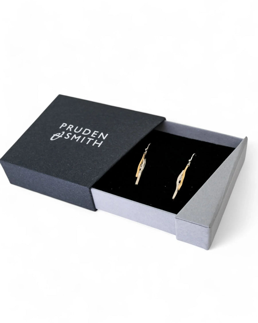 Trap Gold and Silver Diamond Drop Earrings Earrings Pruden and Smith