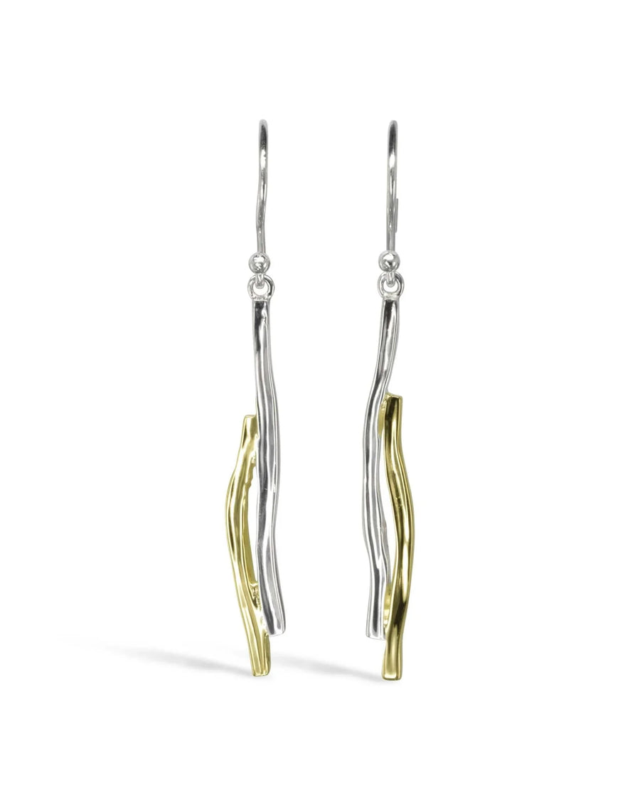 Trap Gold and Silver Drop Earrings Earrings Pruden and Smith