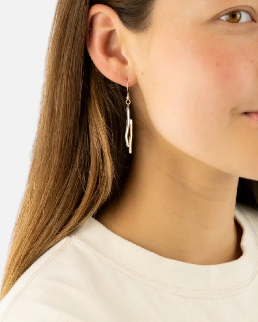 Trap Gold and Silver Drop Earrings Earrings Pruden and Smith