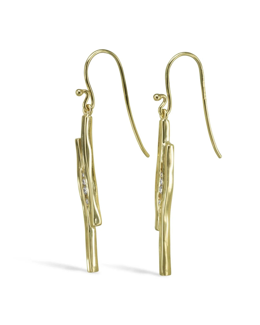 Trap Gold Diamond Drop Earrings Earrings Pruden and Smith