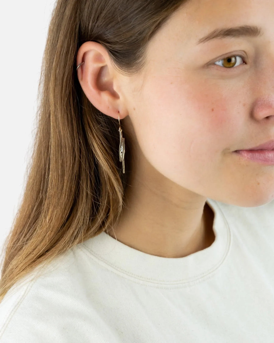 Trap Gold Diamond Drop Earrings Earrings Pruden and Smith