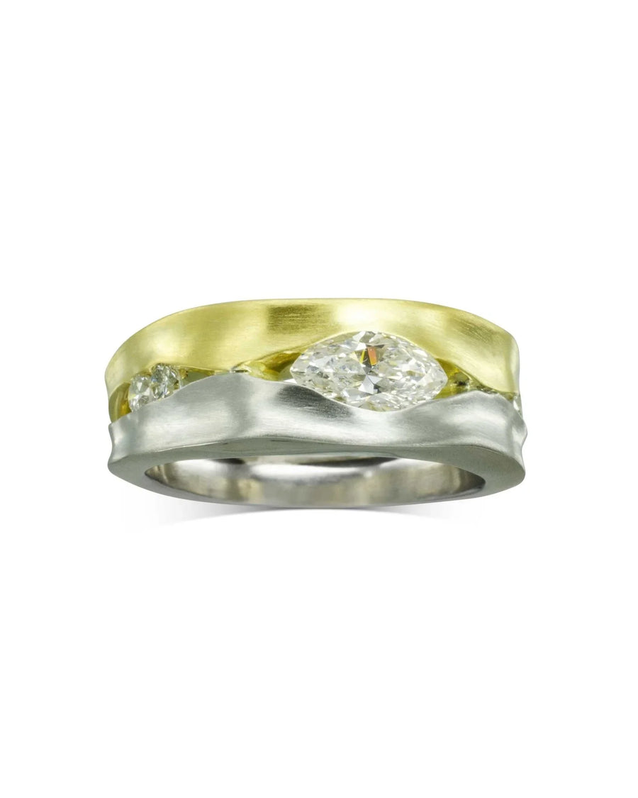 Trap Marquise Diamond Mixed Metal Eternity Ring Ring Pruden and Smith