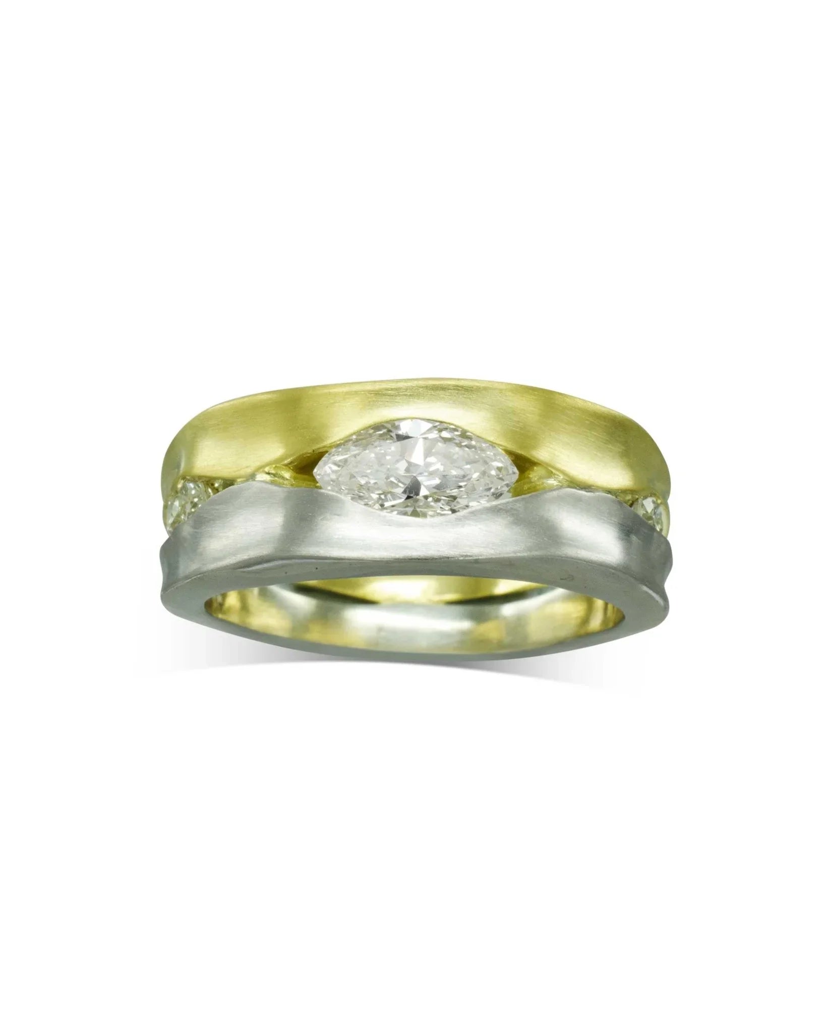 Trap Marquise Diamond Mixed Metal Eternity Ring Ring Pruden and Smith