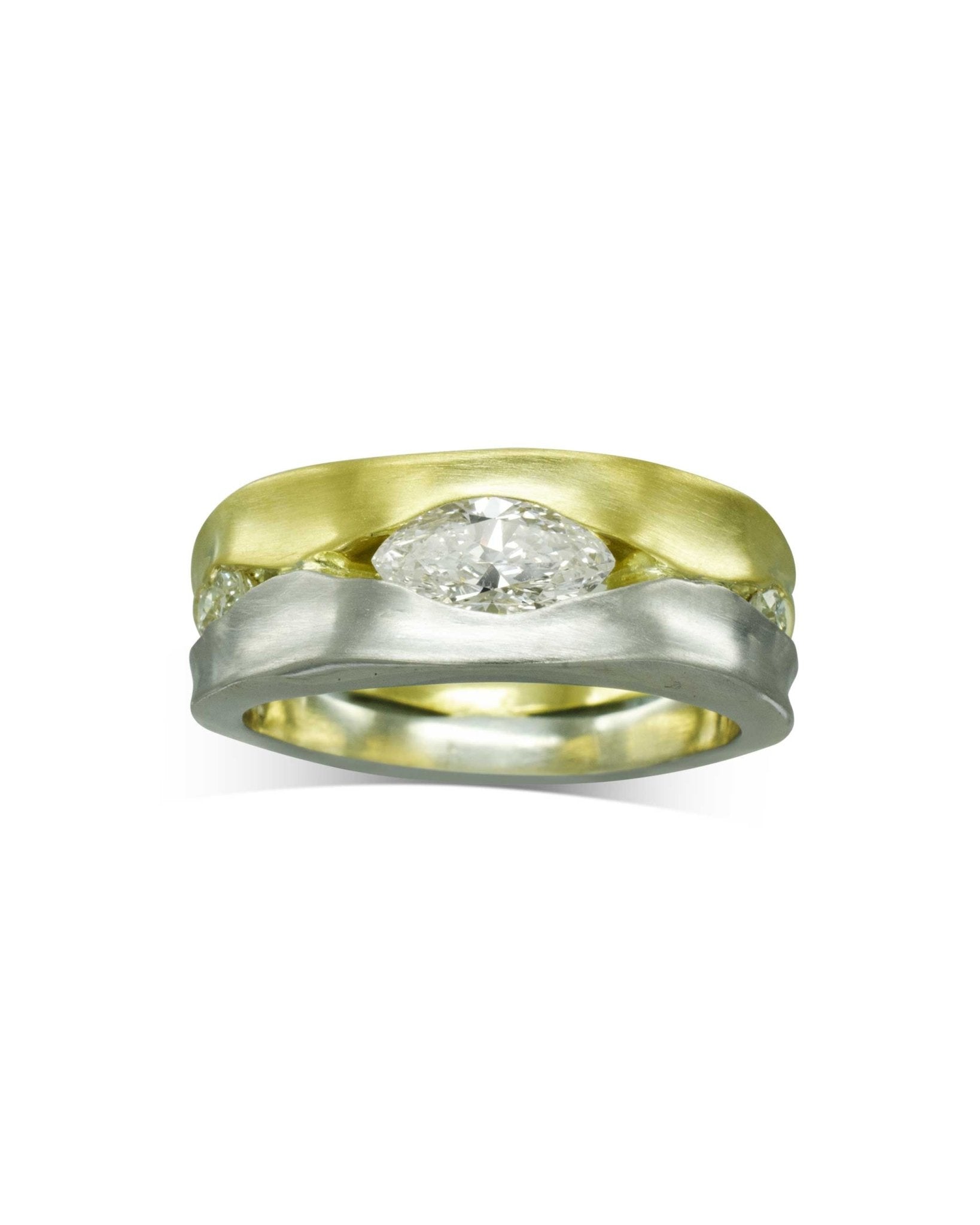 Trap Marquise Diamond Mixed Metal Eternity Ring Ring Pruden and Smith