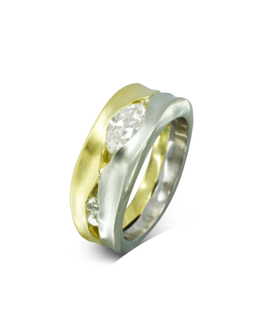 Trap Marquise Diamond Mixed Metal Eternity Ring Ring Pruden and Smith