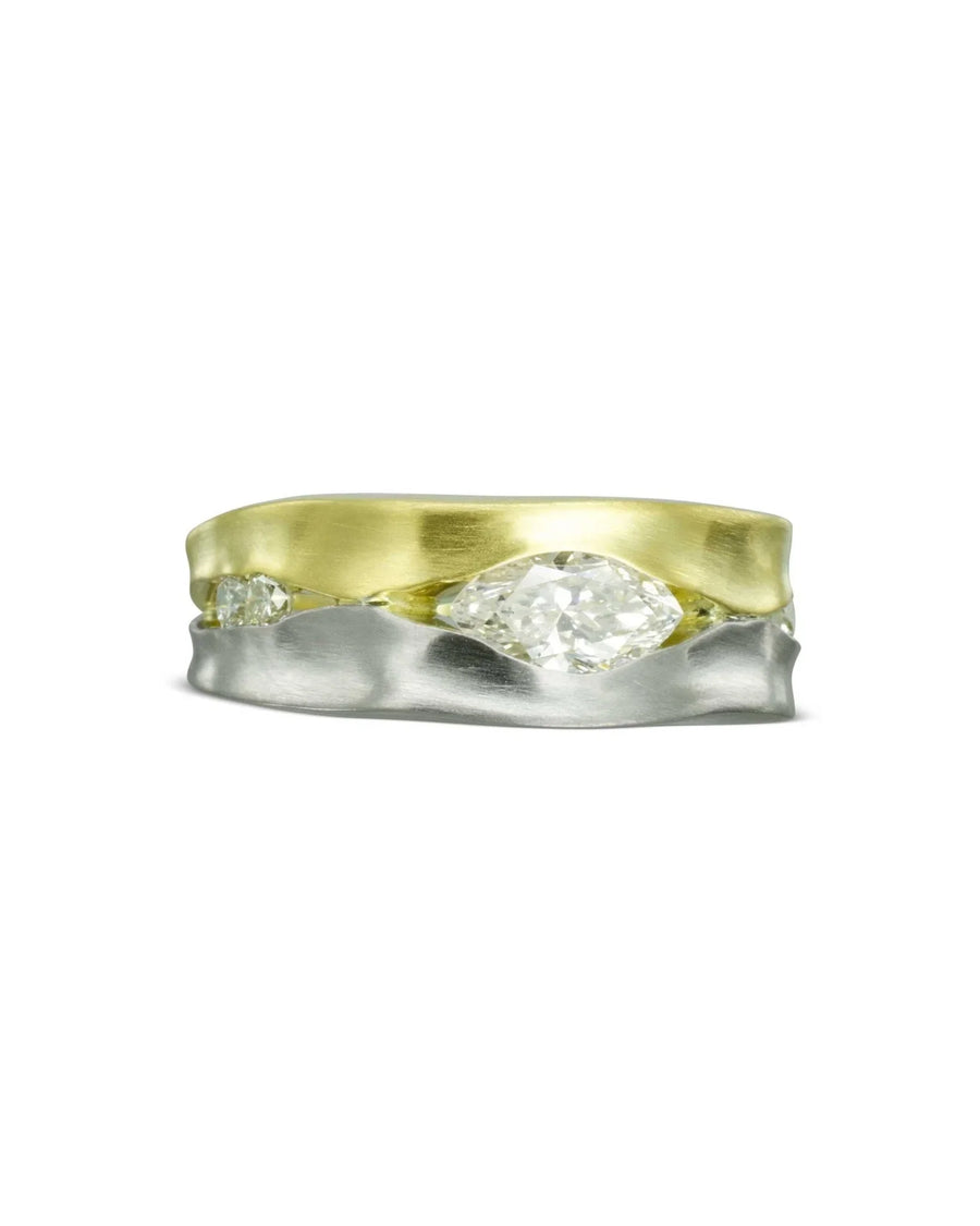 Trap Marquise Diamond Mixed Metal Eternity Ring Ring Pruden and Smith