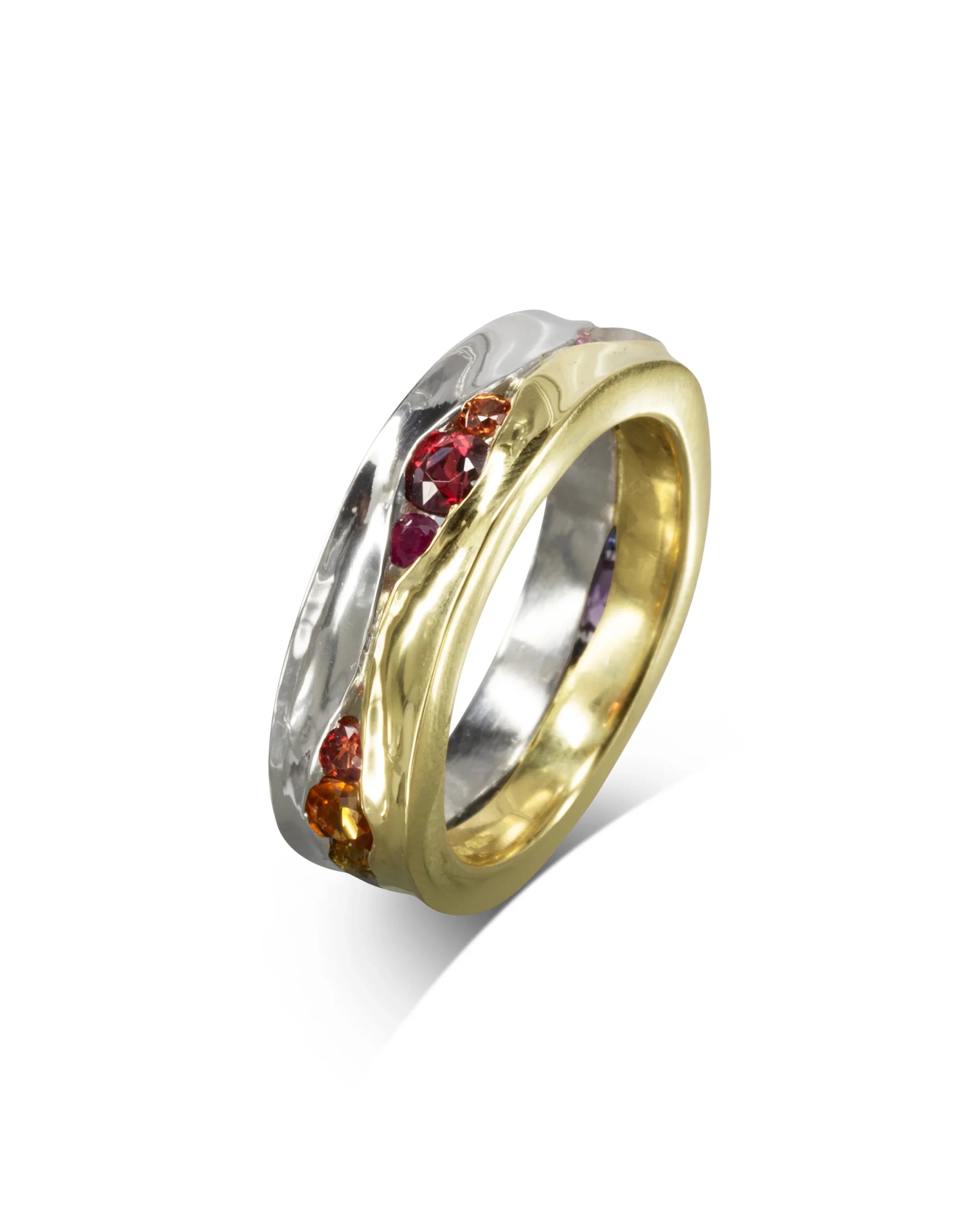 Trap Mixed Metal Multi-Colour Sapphire Ring Pruden and Smith