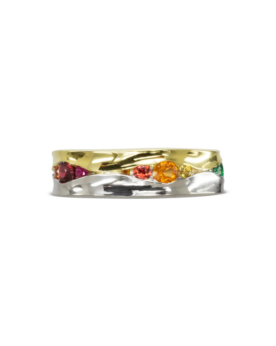 Trap Mixed Metal Multi-Colour Sapphire Ring Pruden and Smith