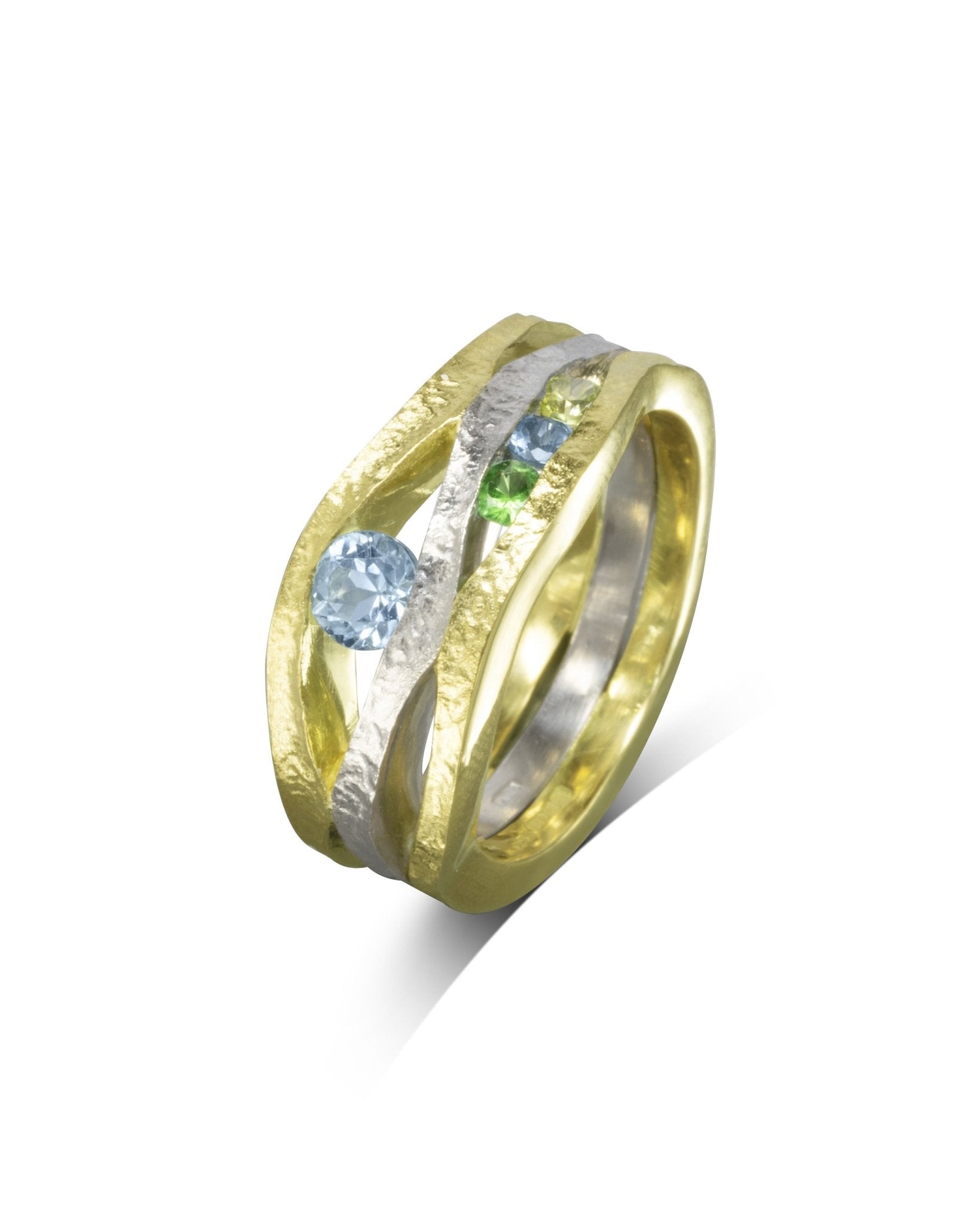 Trap Mixed Metal Multi-Colour Sapphire Ring Ring Pruden and Smith