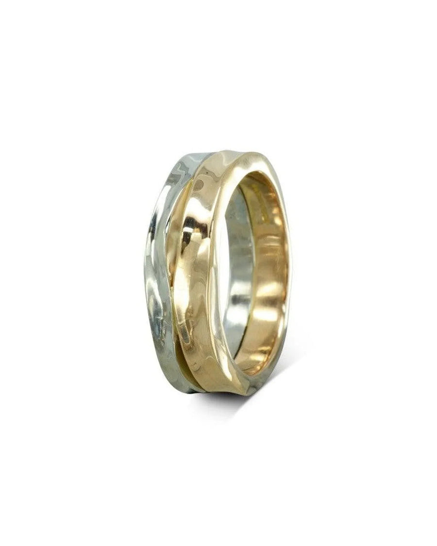 Trap Mixed Metal Wedding Band (6mm) Ring Pruden and Smith