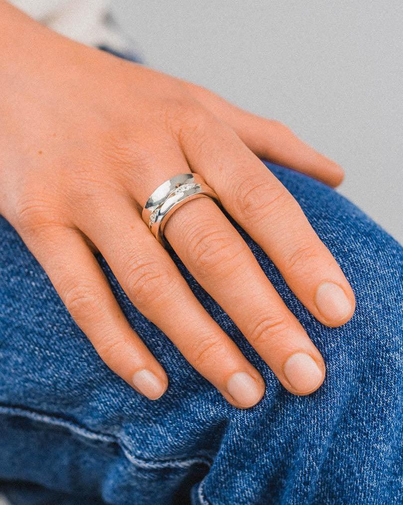 Trap Silver and Diamond Eternity Ring Ring Pruden and Smith