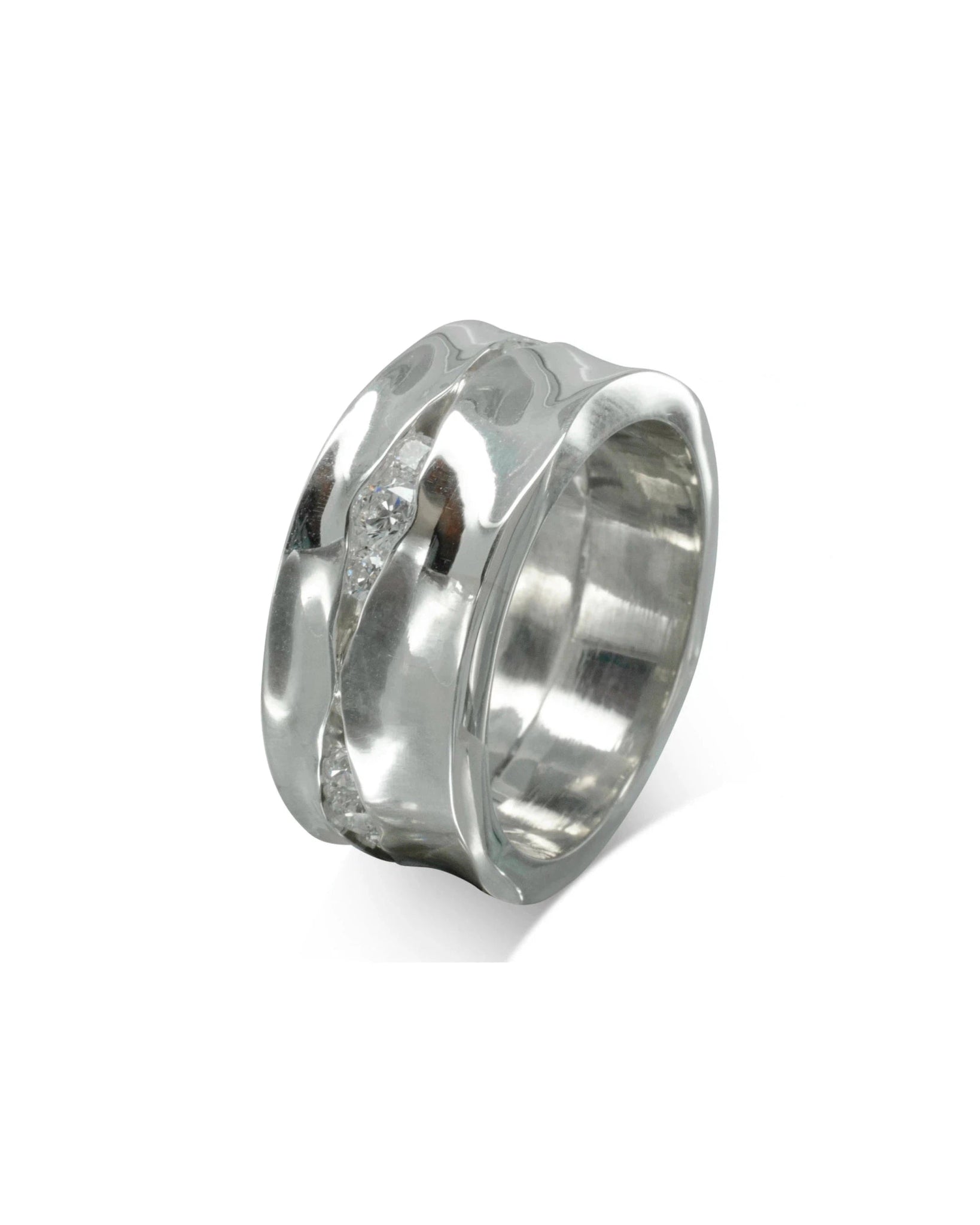 Trap Silver and Diamond Eternity Ring Ring Pruden and Smith