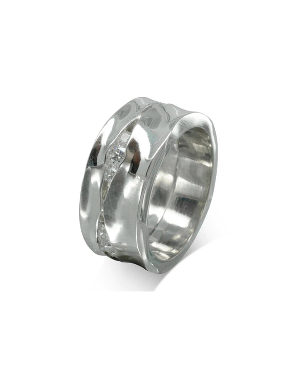 Trap Silver and Diamond Eternity Ring Ring Pruden and Smith