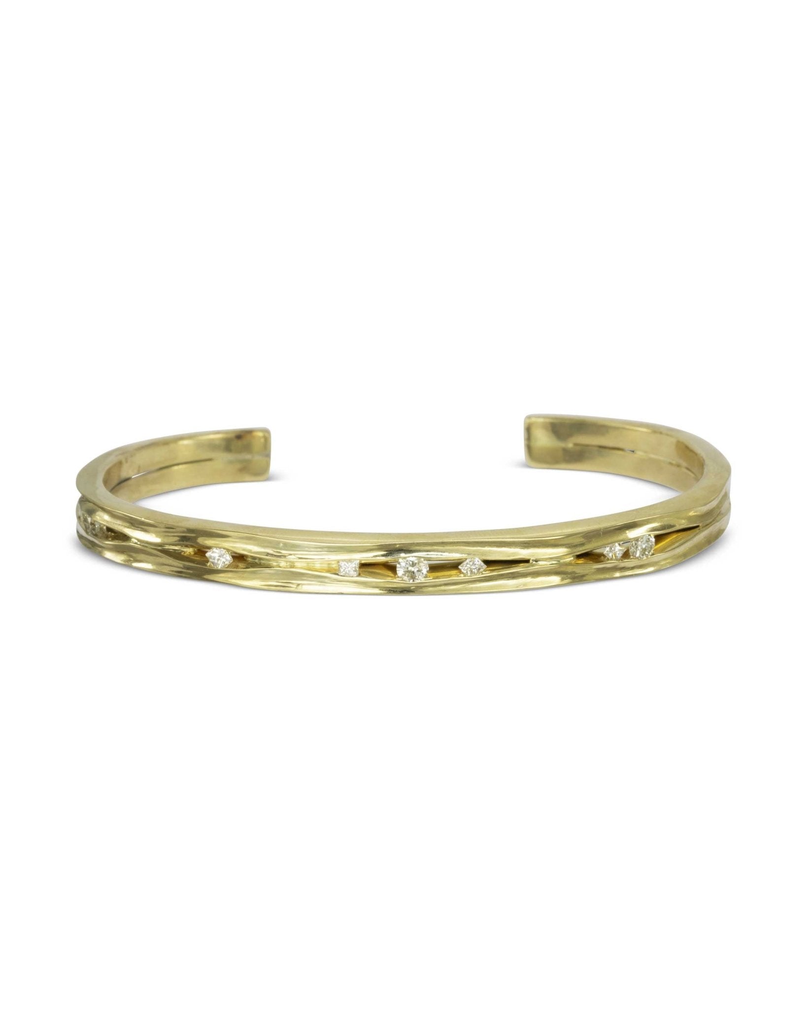 Trap Solid Gold Diamond Bangle Bangle Pruden and Smith