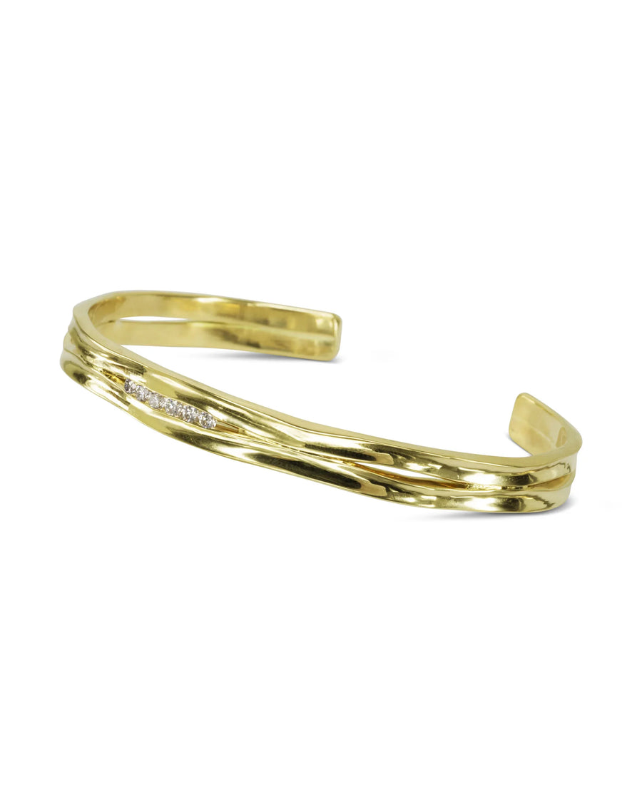 Trap Solid Gold Diamond Row Bangle Pruden and Smith