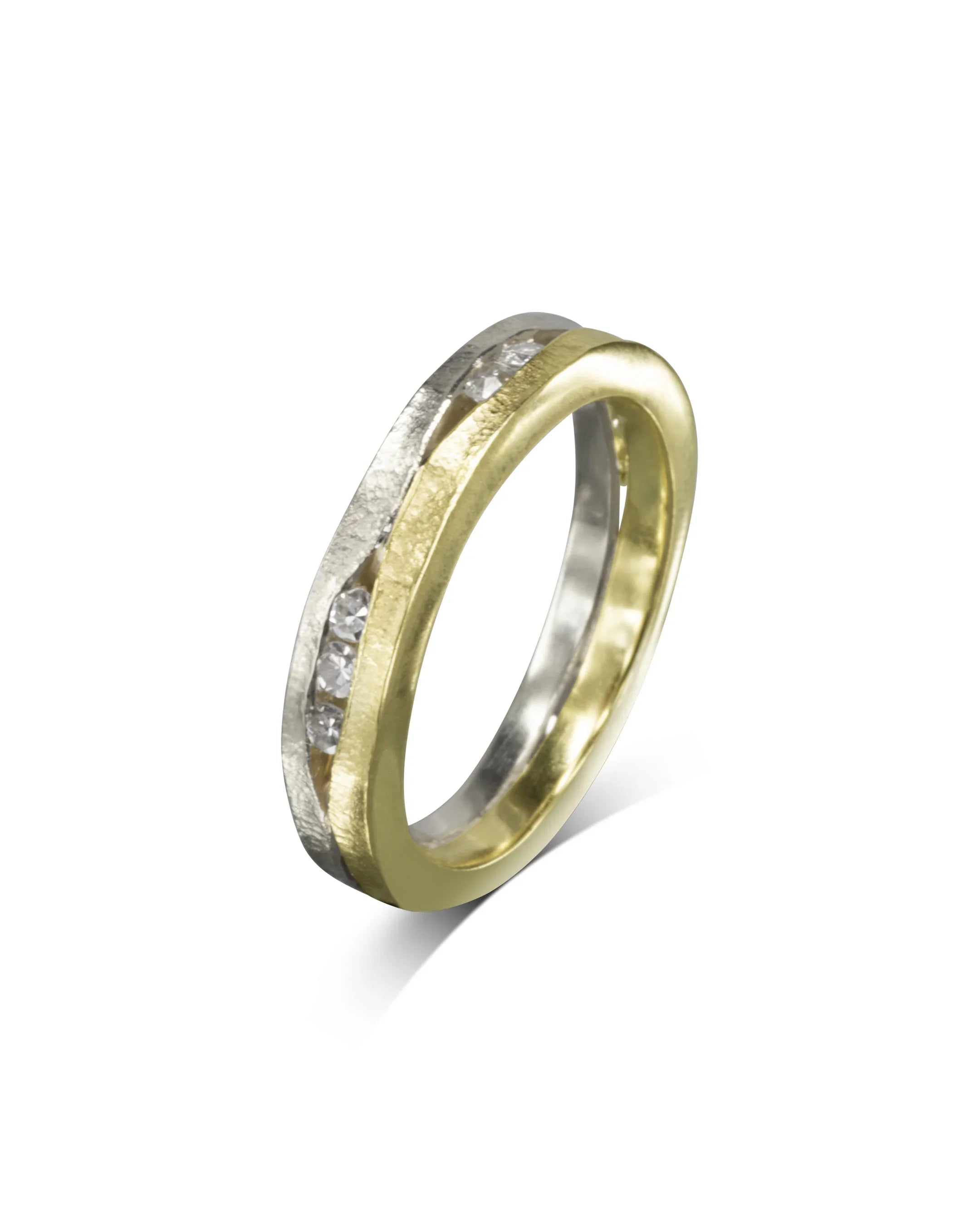 Trap Textured Two Colour Diamond Eternity Ring (4mm) Pruden and Smith