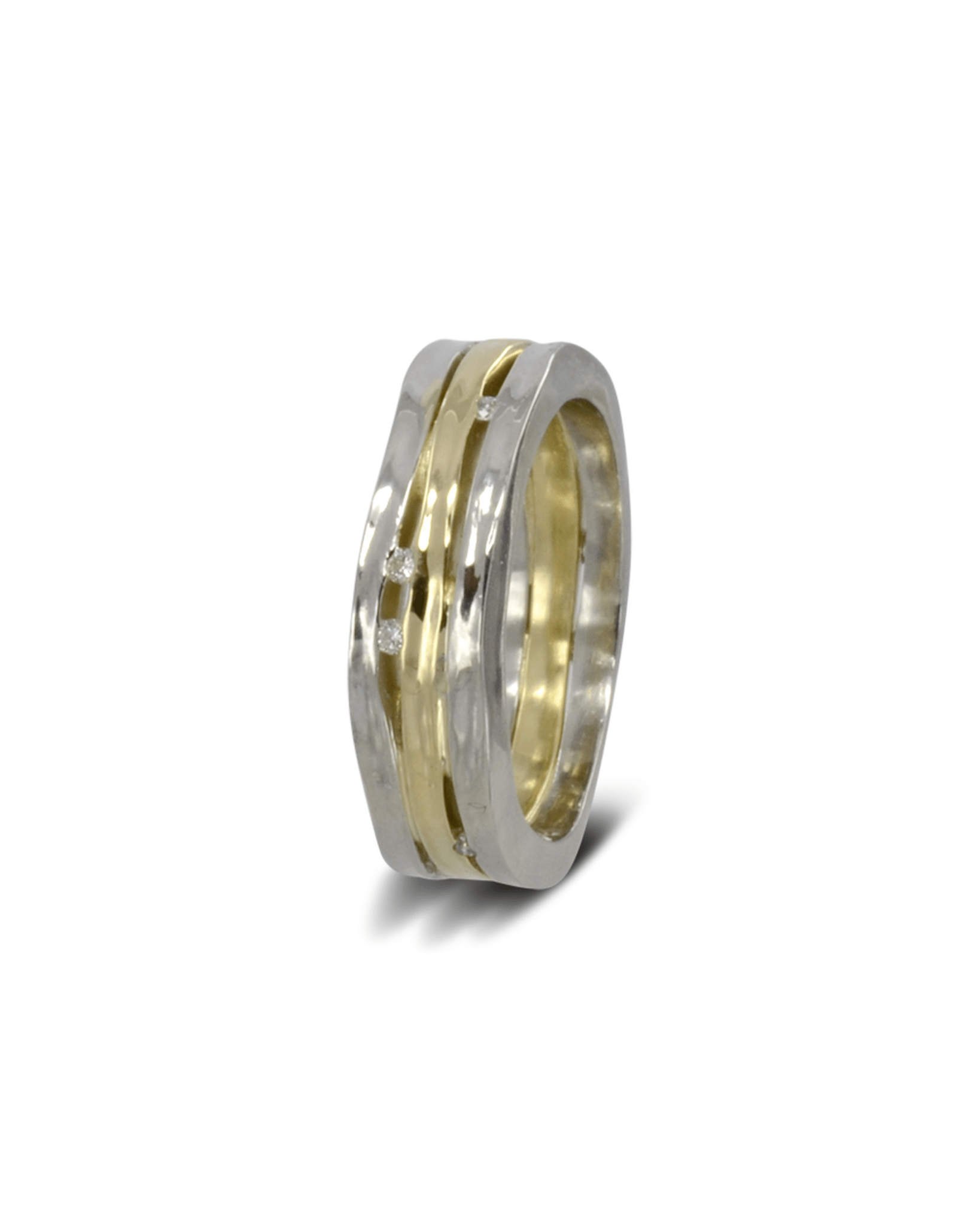 Trap Three Band Organic Diamond Eternity Ring Ring Pruden and Smith
