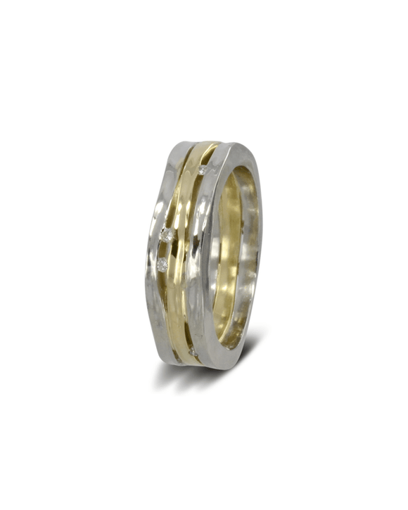 Trap Three Band Organic Diamond Eternity Ring Ring Pruden and Smith