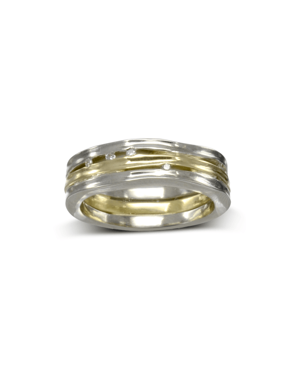 Trap Three Band Organic Diamond Eternity Ring Ring Pruden and Smith
