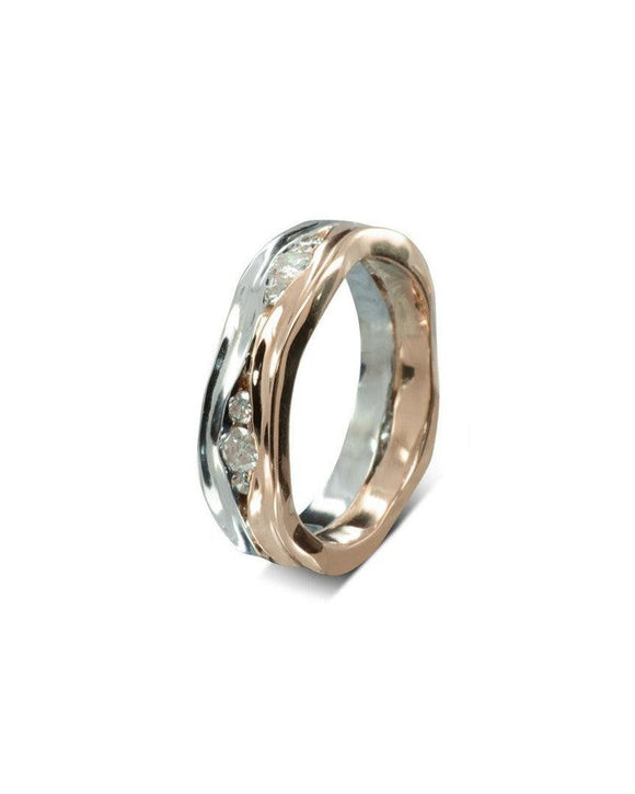 Trap Triple Diamond Rose Gold Full Eternity Ring Ring Pruden and Smith 9ct Rose and White Gold