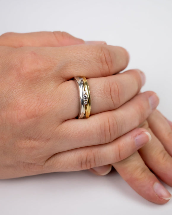 Trap Two Colour Gold Diamond Eternity Ring (6mm) Ring Pruden and Smith