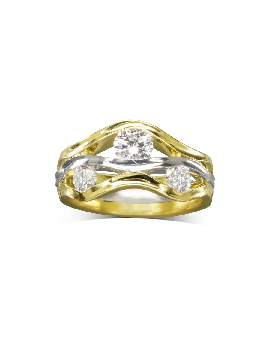 Trap Two Colour Three Diamond Ring Ring Pruden and Smith