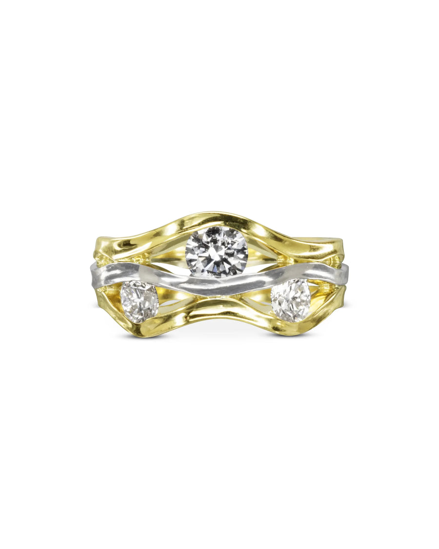 Trap Two Colour Three Diamond Ring Ring Pruden and Smith