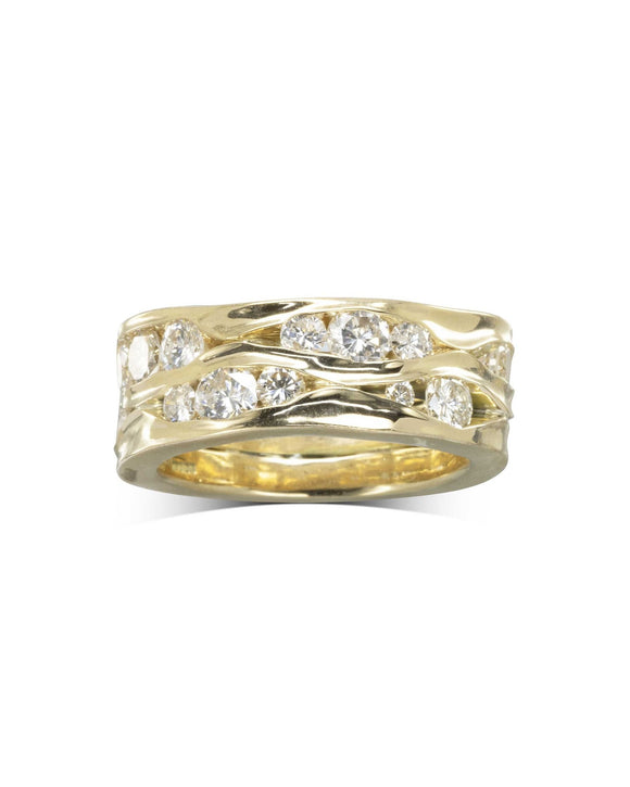 Trap Wide Three Band Diamond Full Eternity Ring Ring Pruden and Smith