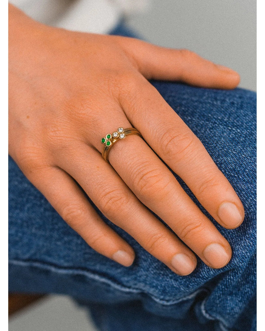 Trefoil 9ct Gold Diamond Ring Ring Pruden and Smith