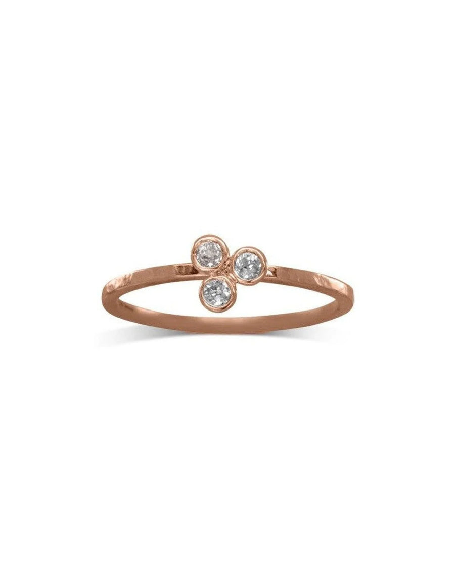 Trefoil 9ct Gold Diamond Ring Ring Pruden and Smith 9ct Rose Gold