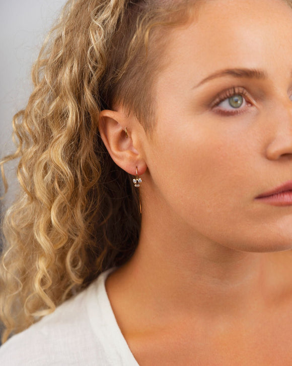 Trefoil Yellow Gold Diamond Earrings Earrings Pruden and Smith