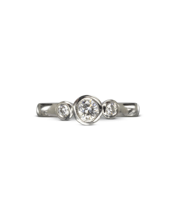 Diamond Trilogy Engagement Ring (Dainty) Pruden and Smith