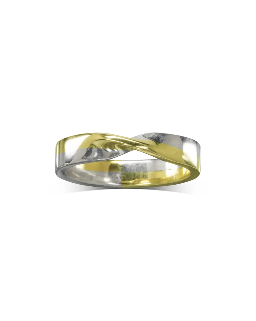 Hand Made Twist Chunky Mixed Metal Wedding Band Ring Pruden and Smith