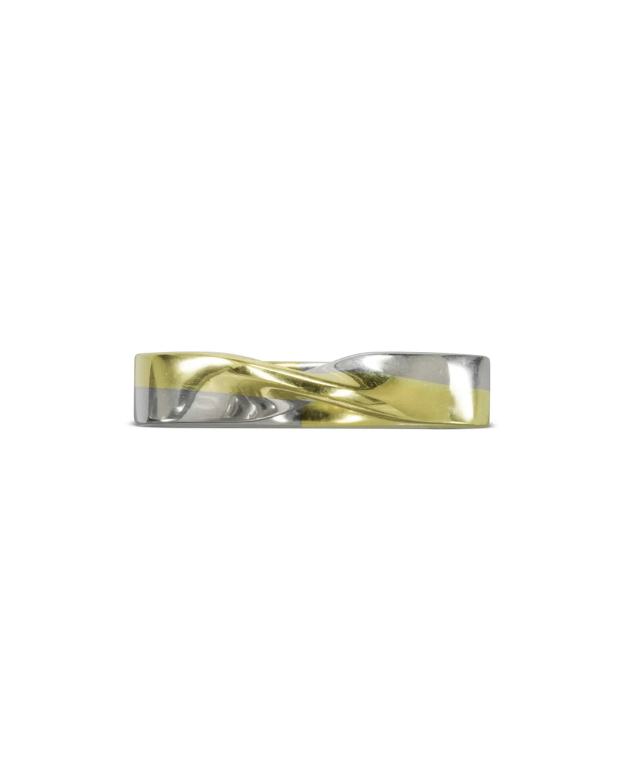 Twist Chunky Mixed Metal Wedding Band Ring Pruden and Smith 4mm
