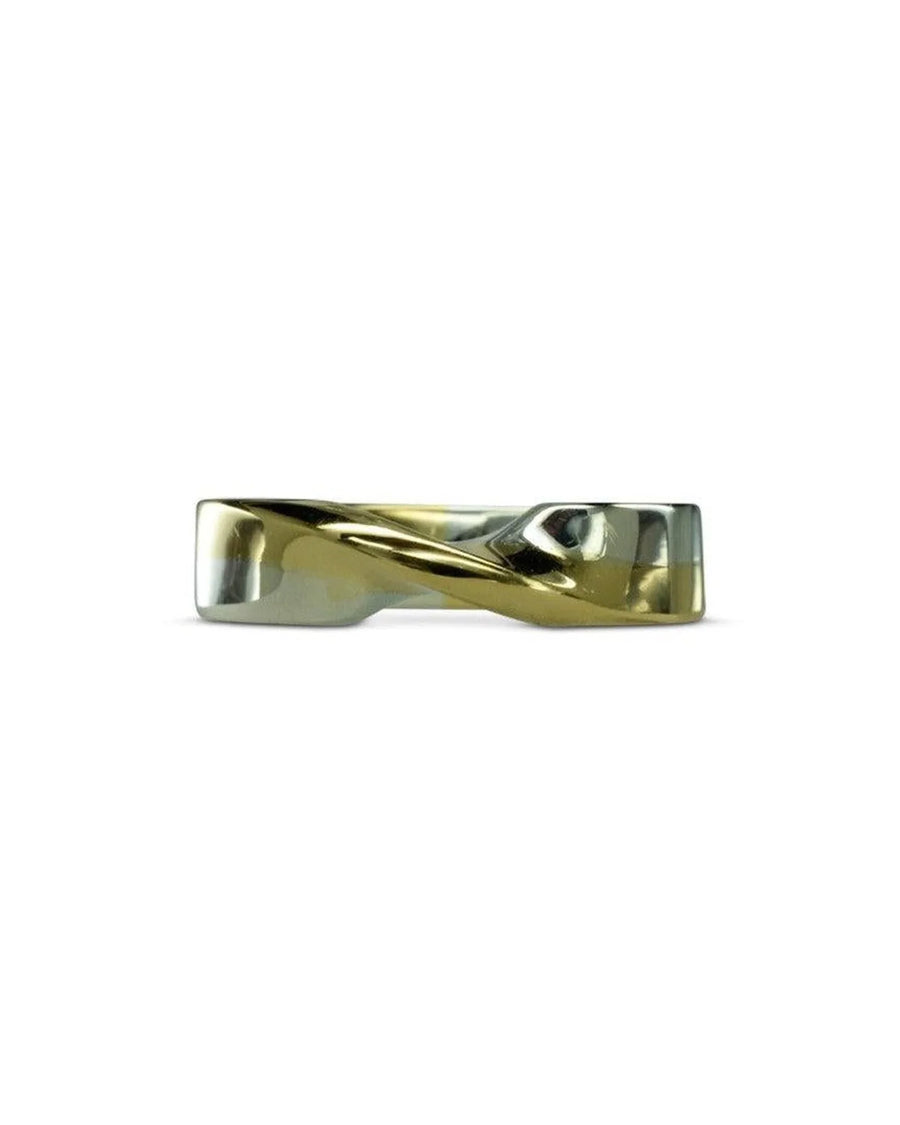 Twist Chunky Mixed Metal Wedding Band Ring Pruden and Smith 5mm