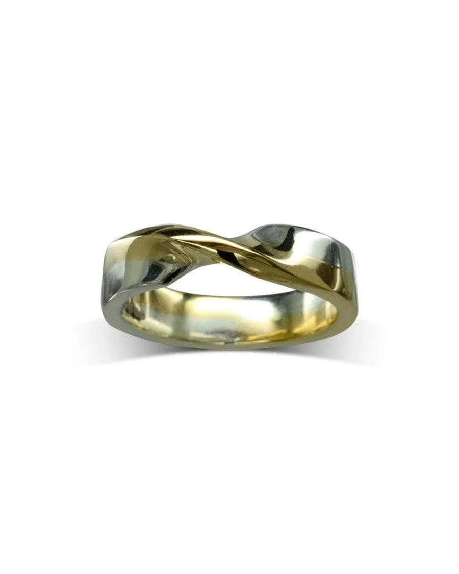Twist Chunky Mixed Metal Wedding Band Ring Pruden and Smith 6mm