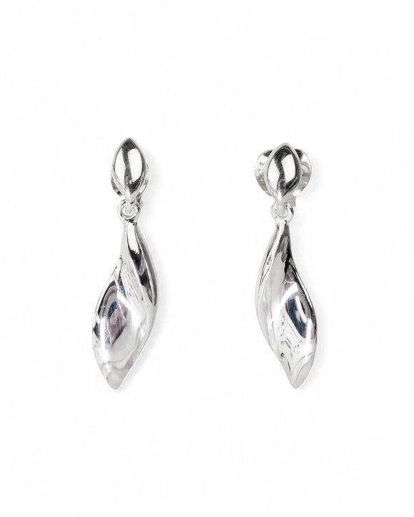 Twist Concave Silver Drop Earrings Earrings Pruden and Smith