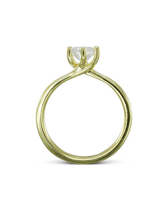 Twist Oval Diamond Engagement Ring Ring Pruden and Smith