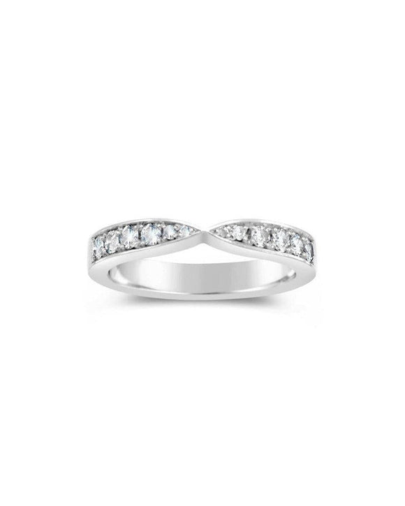 Twist Pavé Set Diamond Platinum Ring - 3mm Ring Pruden and Smith Platinum