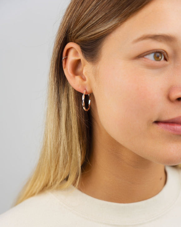 Twisted Hoop Earrings Earrings Pruden and Smith 9ct Yellow Gold 20mm