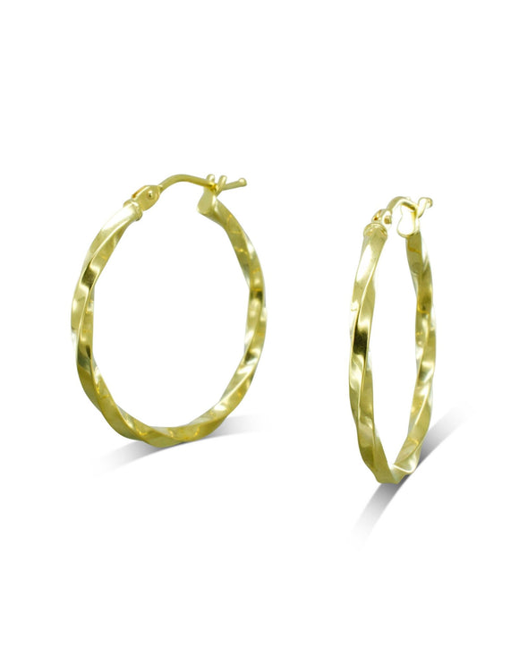 Twisted Hoop Earrings Earrings Pruden and Smith 9ct Yellow Gold 30mm