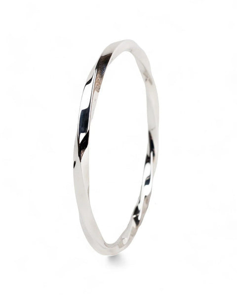 Twisted Solid Silver Bangle | Pruden & Smith