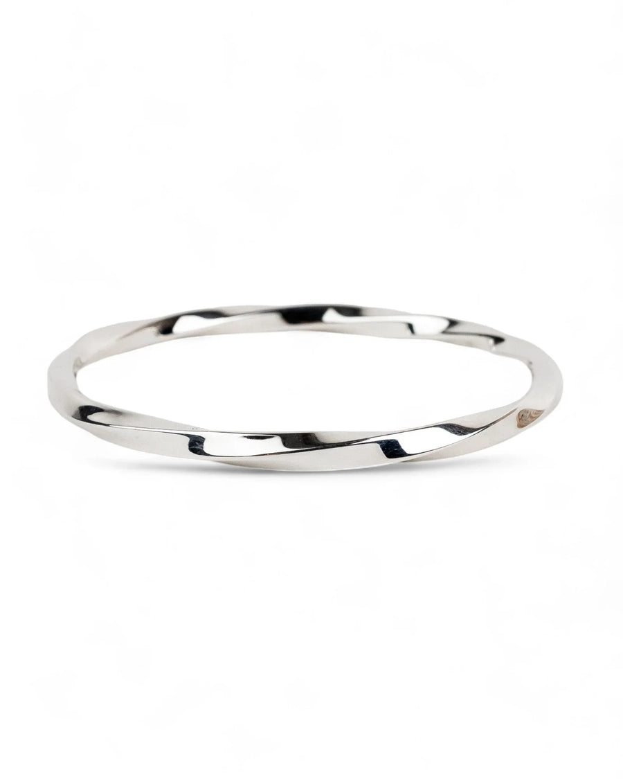 Twisted Solid Silver Bangle Bangle Pruden and Smith