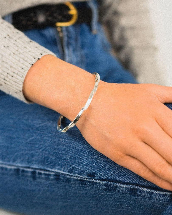 Twisted Solid Silver Bangle Bangle Pruden and Smith